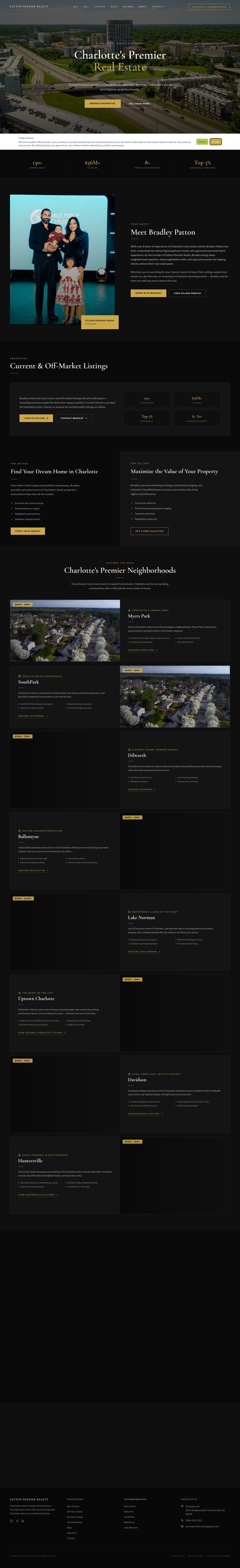 Full-page view of the Patton Premier Realty website